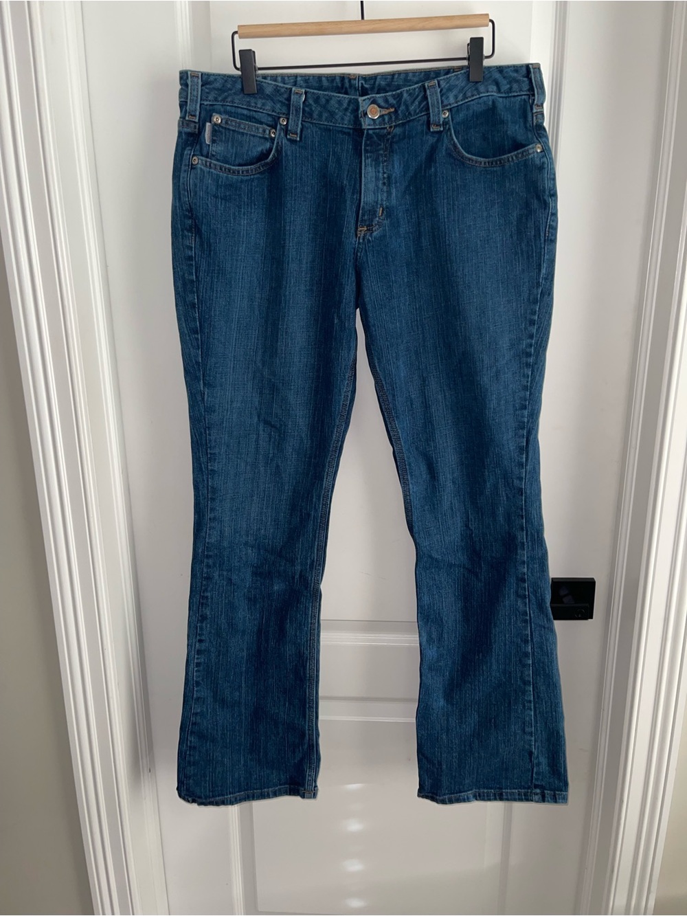Carhartt Curvy Fit Bootcut Jeans Women’s 14x34 Medium Wash Stretch Denim Pants